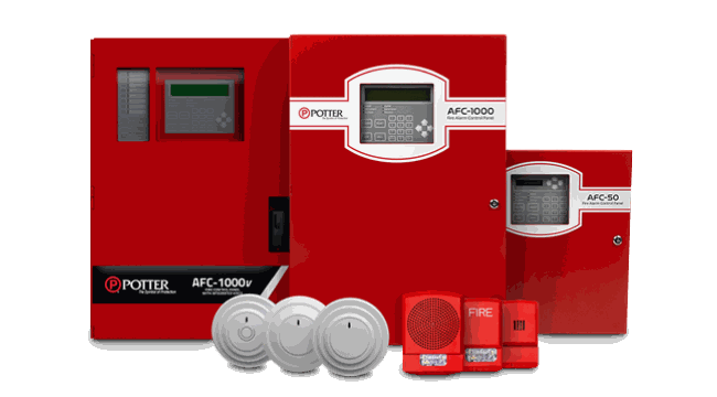 Potter fire alarm panels, detectors, and notification appliances